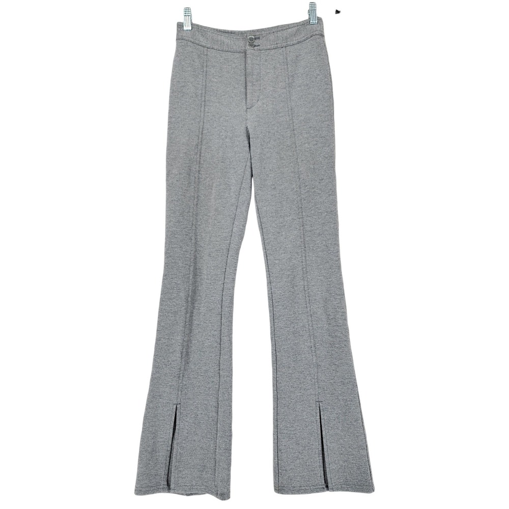 Maeve Anthropologie Kick Flare Pants‎ 2 Women Gray High Rise Split Hem Seamed